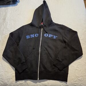 Peanuts Snoopy women's Large unisex black hoodie size Large VGUC